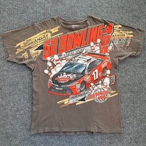 Nascar Racing Kansas Speedway 2017 Go Bowling 400 Full Print Y2K T-shirt Size XL